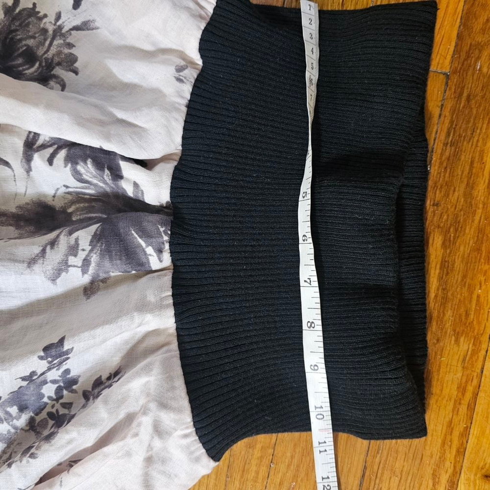 Cooper by Trelise White Black Floral A Line Skirt Small Linen Blend - Picture 4 of 7